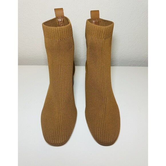 *NEW* Everlane The Glove Boot Cognac Tan Block Heel Ankle Booties Women's SIZE 8 - Picture 4 of 8